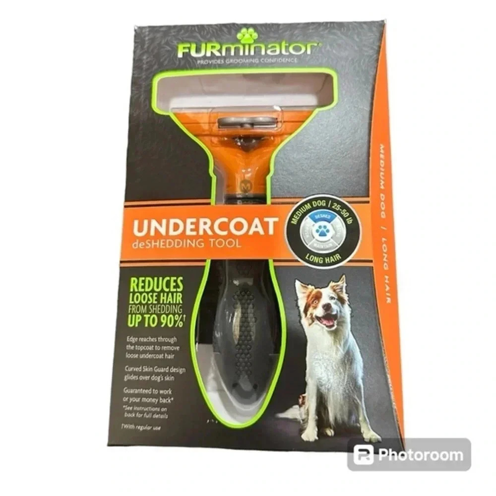 Furminator Deshedding Tool for Medium Dogs with Long Hair